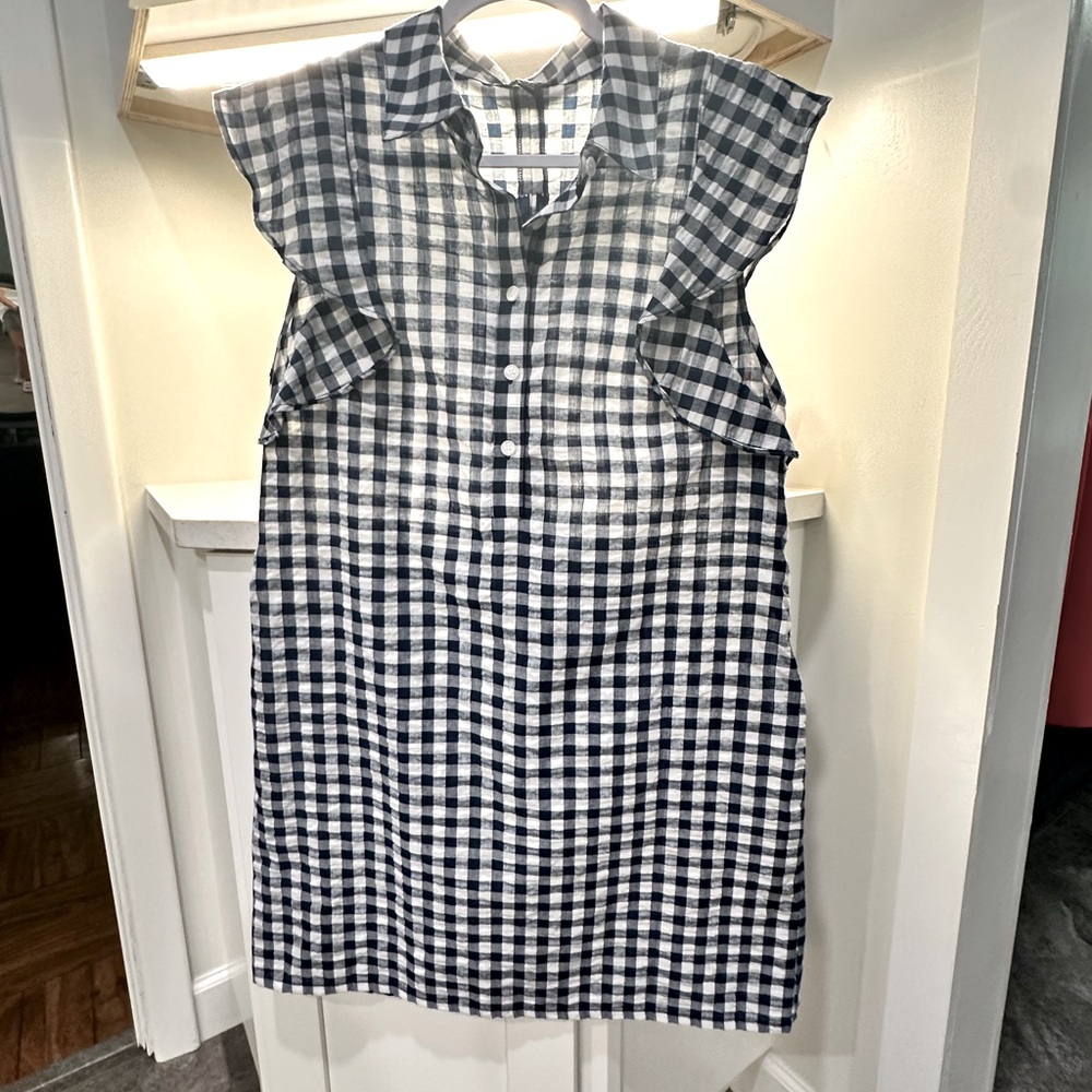 Navy and White Checkered Dress